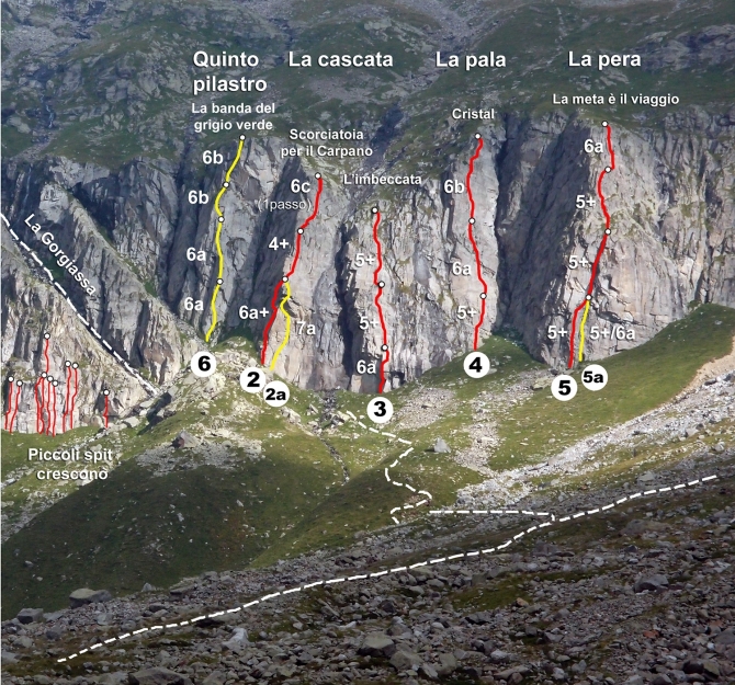 670_0_4012356_79844.jpg - Bel posto dove arrampicare  nelle mezze giornate, a circa 40 minuti dal rifugio Pontese. Descrizione qui http://www.rifugiopontese.it/1/alpinismo_e_arrampicata_659925.html    La spittatura è piuttosto lunga, consigliati friend piccoli