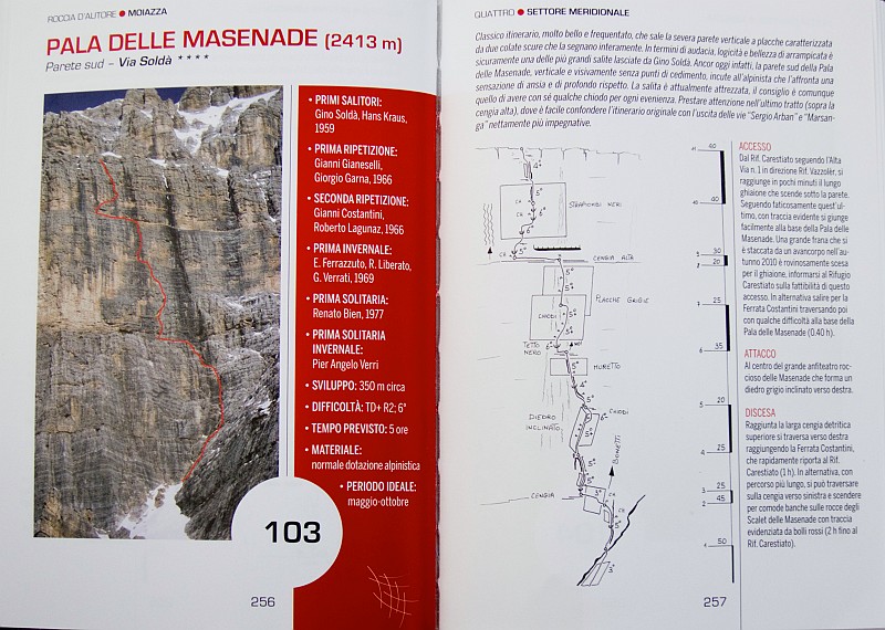 Relazione.jpg - Bella via, anche se forse un po' corta. Non particolarmente difficile e su roccia buona ad eccezione del primo tiro. Complimenti agli apritori che hanno scovato un ottimo itinerario pur iin assenza di una direttrice chiara. Molto precise la relazione che si trova in rete sul sito dei Sassbaloss http://www.sassbaloss.com/pagine/uscite/masenade1/masenade1.htm